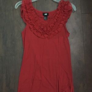 Red Top with Detailing around Neck